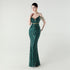 Graceful Sequin Embellished Mesh Mermaid Maxi Dress